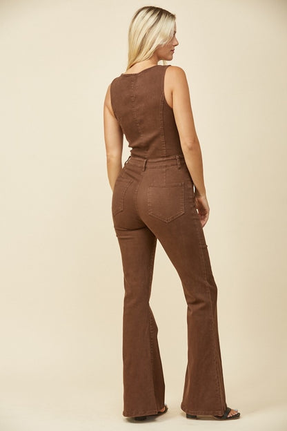 Espresso Denim Jumpsuit