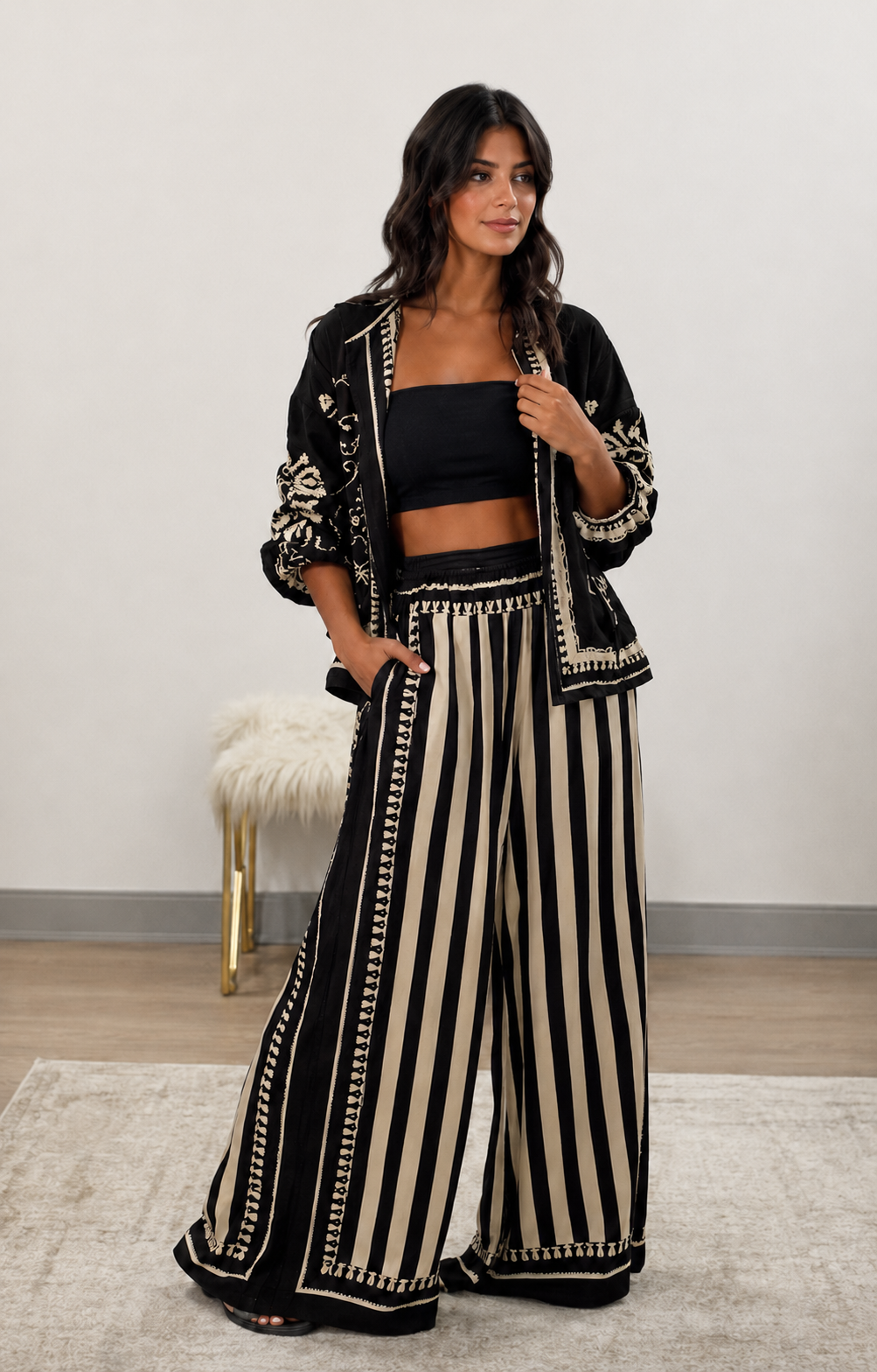 Noir Safari Pant Set