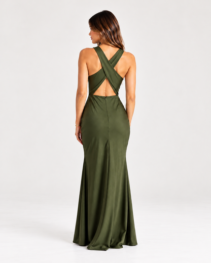 Esmeralda Satin Maxi Dress