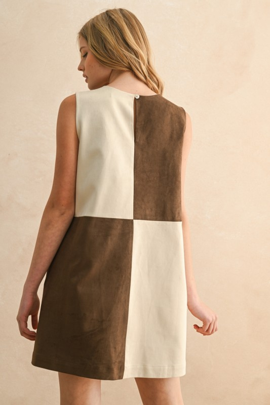Suede Contrast Dress