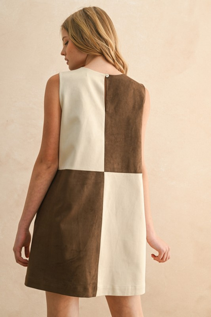 Suede Contrast Dress