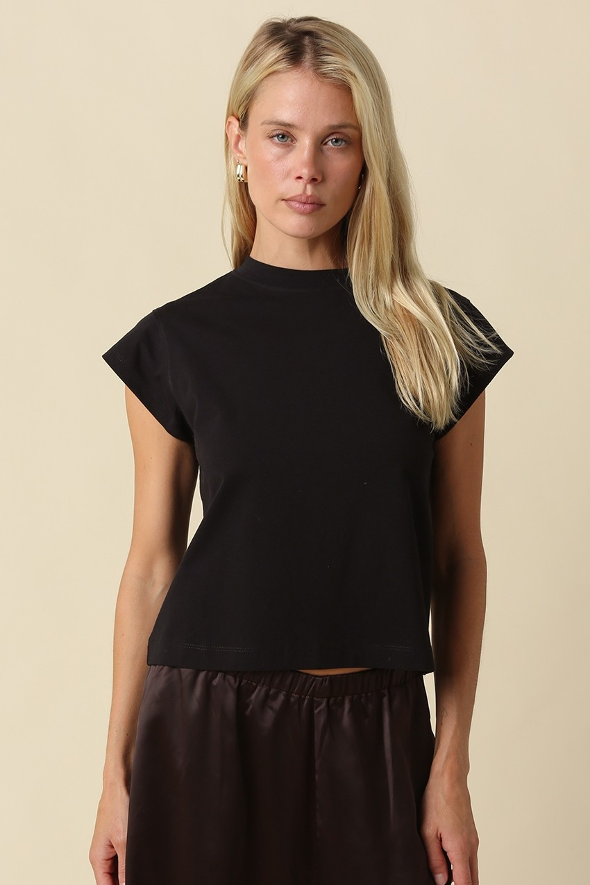 Valerie Cap Sleeve Crop Tee