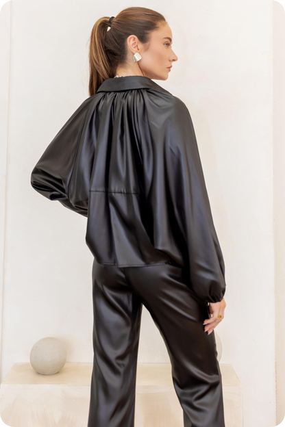 Shirred Satin Jacket