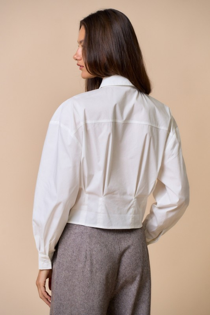Lala Button-down Cropped Shirt