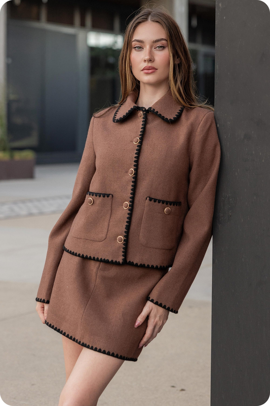 Betty Boucle Jacket & Mini Skirt Set