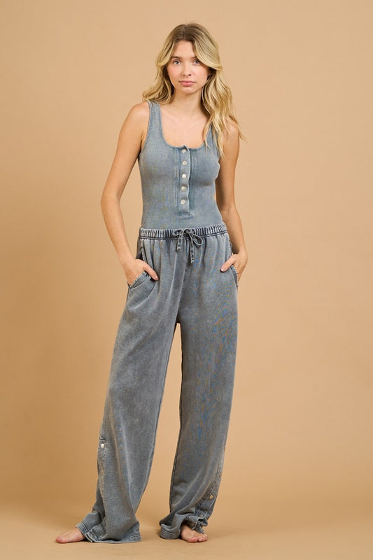 Dalia Snap Button Tank Bodysuit & Pant Set