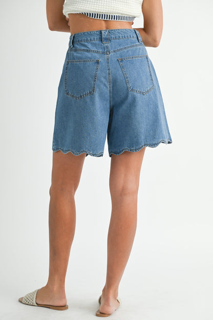 Megan Scallop Hem Bermuda Shorts