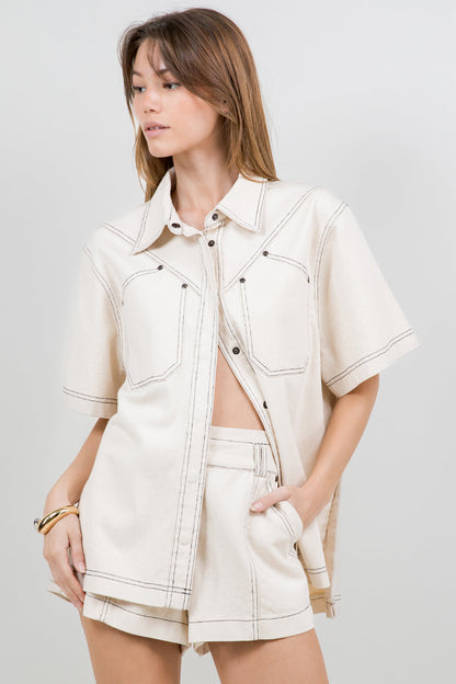 Ivory Outline Shorts