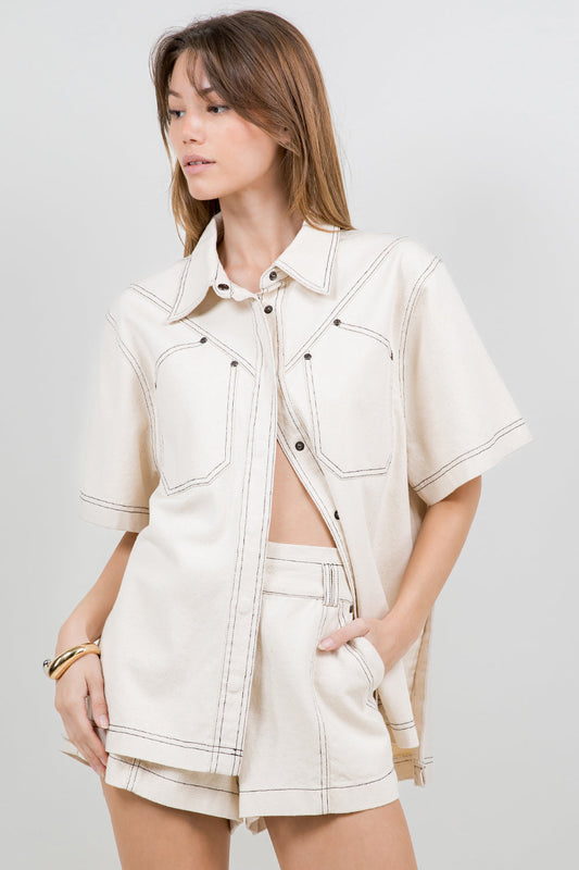 Ivory Outline Shorts