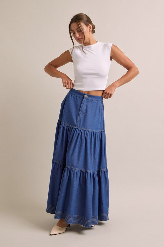 Ella Denim Maxi Skirt