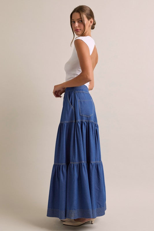 Ella Denim Maxi Skirt