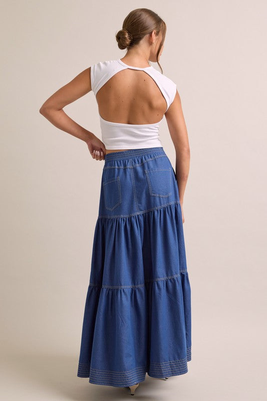 Ella Denim Maxi Skirt