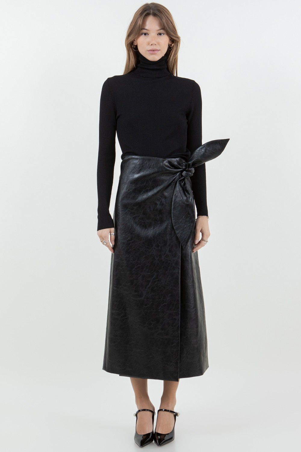 Noir Faux Leather Skirt