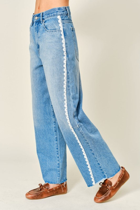 Lace Barrel Jeans