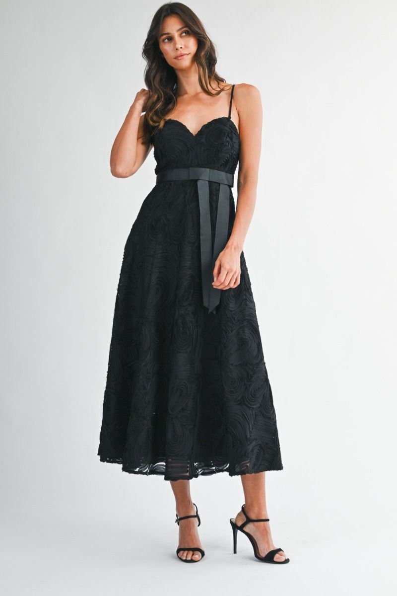 Moire Midi Dress