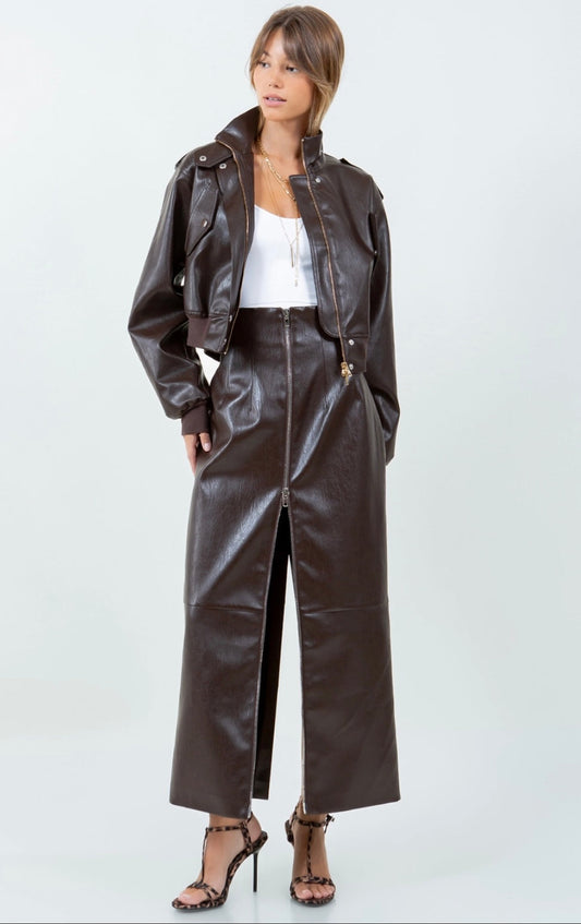 Galye Faux Leather Skirt