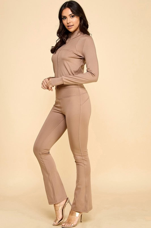 Niki Jacket & High Rise Yoga Flare Pantsuit