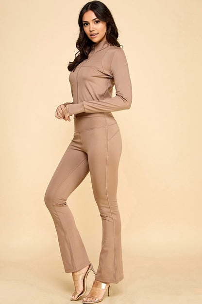 Niki Jacket & High Rise Yoga Flare Pantsuit