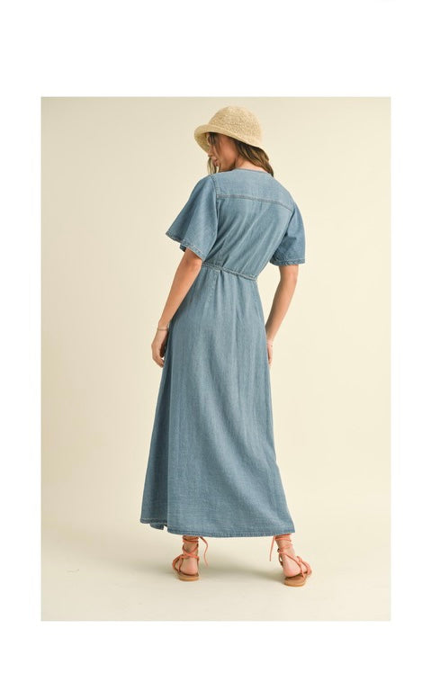 Titi Denim Wrap Around Dress