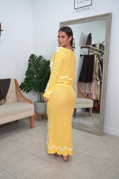 Buttercup Knitted Skirt Set