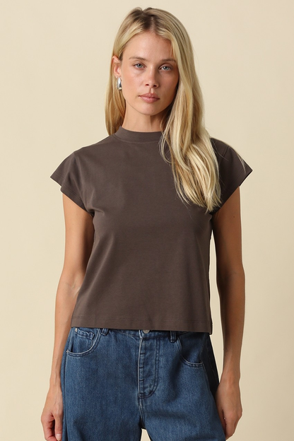 Valerie Cap Sleeve Crop Tee