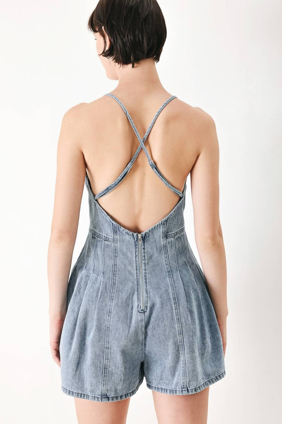 Elara Denim Romper