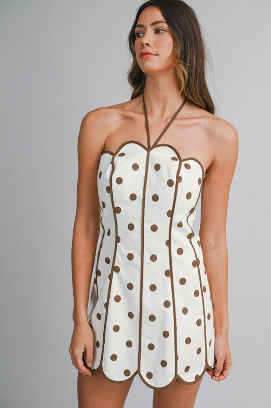 Polka Scallop Mini Dress