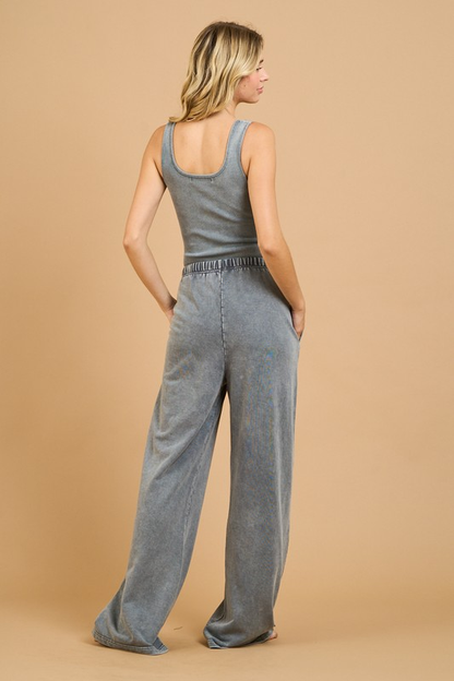 Dalia Snap Button Tank Bodysuit & Pant Set