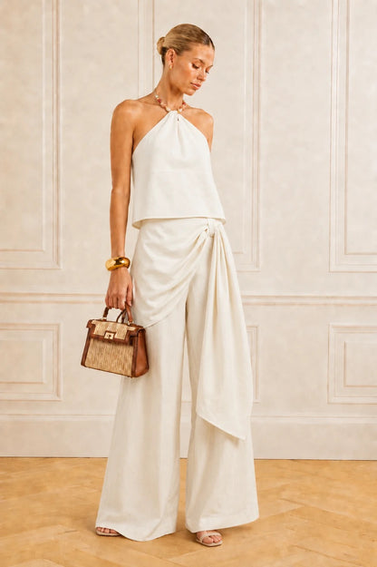 Silked Draped Pant Set
