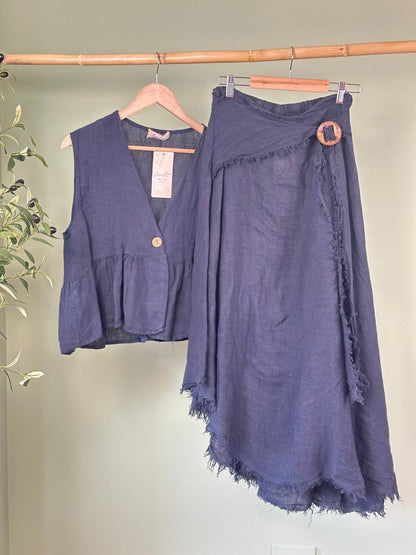 Rafa Linen Wrap Skirt Set