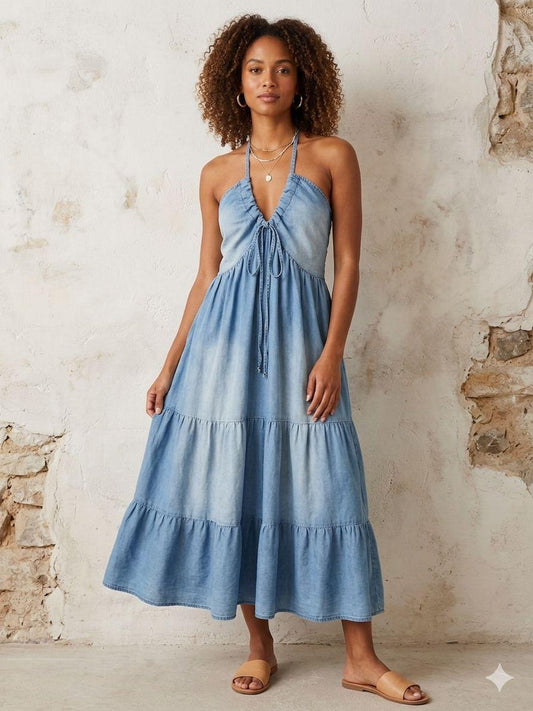Skye Denim Maxi Dress