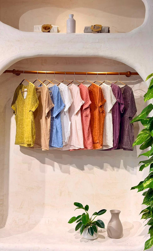 Eliza V Neck Linen Blouse