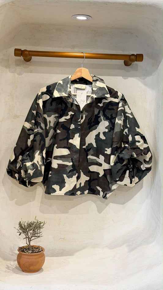 Military Print Top