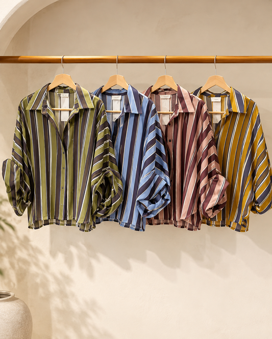 Ariella Striped Button Down Top