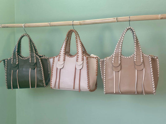 Capri Whipstitch Mini Tote – Italian Pebble-Grain Leather